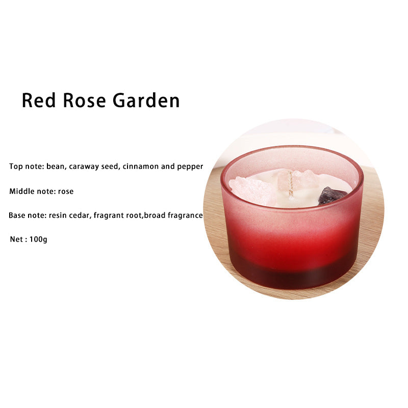 Healing Crystals Aromatherapy Candles with Colored Glass Cups Fragrance Ornaments