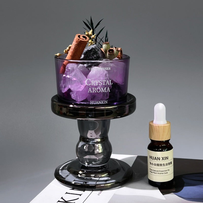 Dried flower Expanded Healing Crystal Stone Aromatherapy Essential Oil Diffuser Stone with Holder