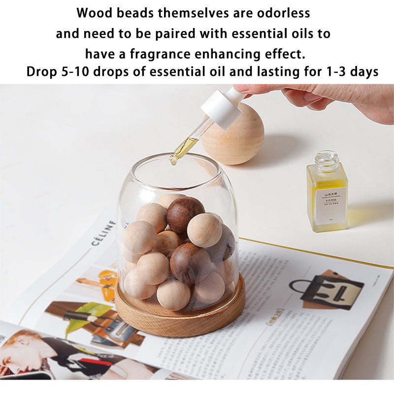 Solid Wood Expanded Fragrance Wood Beads Non Fire Aromatherapy Essential Oil Diffuser Set