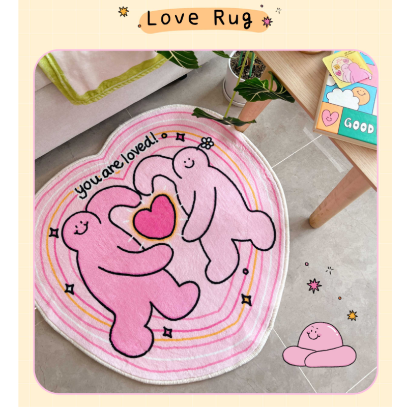 Love rug for Valentine’s Day plush home carpet